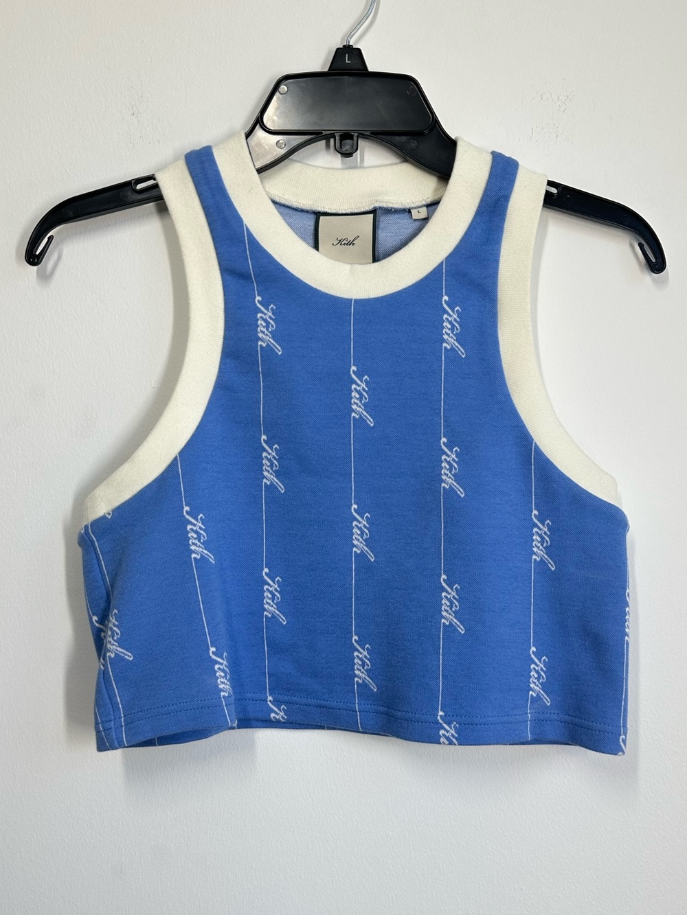 Kith Women Blue Monogram Logo Cropped Tank Top Size Large
